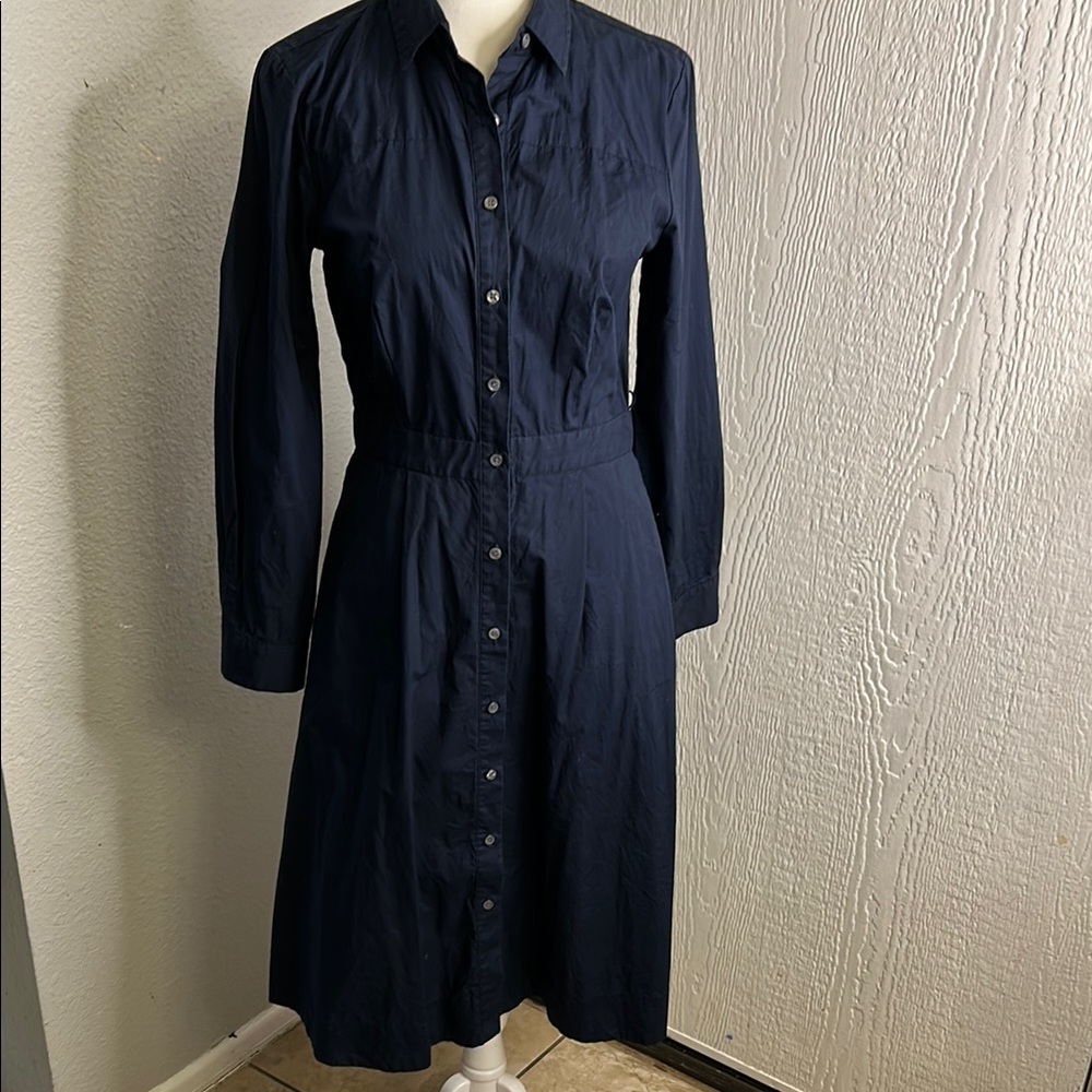 J. Crew Dark Blue Long Sleeve Dress